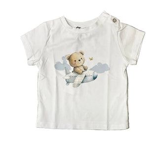 White Airplane Bear Aria Tee