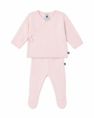Pink Pointelle Hearts Knit Ensemble