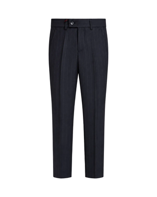 Navy Herringbone Striped Pant