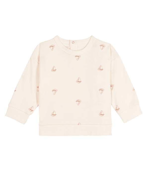 White and Red Baby Boat Crewneck