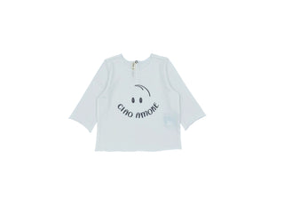 White with Black "Ciao Amore" Long Sleeve Tee