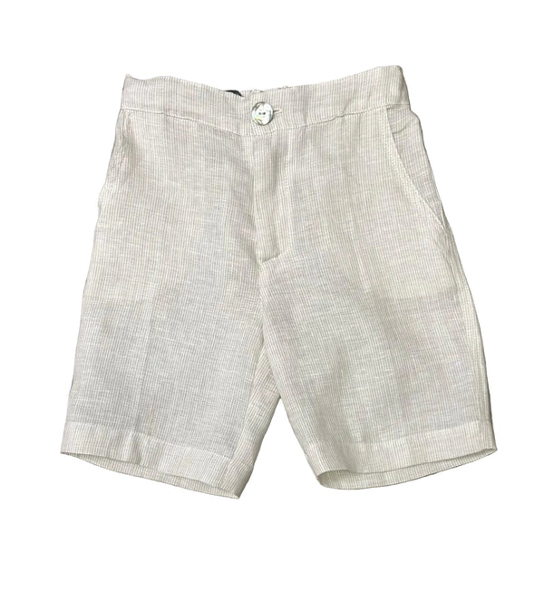 Beige Linen Thin Line Leo Short