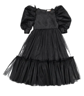 Black Tulle Long Jackie Dress