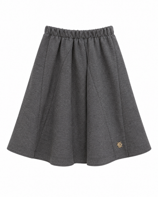 Grey Scuba Long Length Skirt
