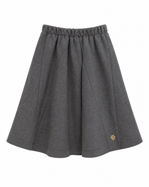 Grey Scuba Long Length Skirt