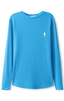 Sky Blue Rib Lightening Bolt Tee