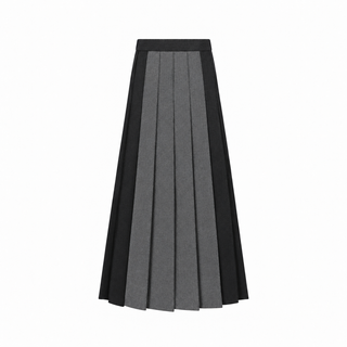 Teen Grey Two Tone Pleated Maxi Skirt