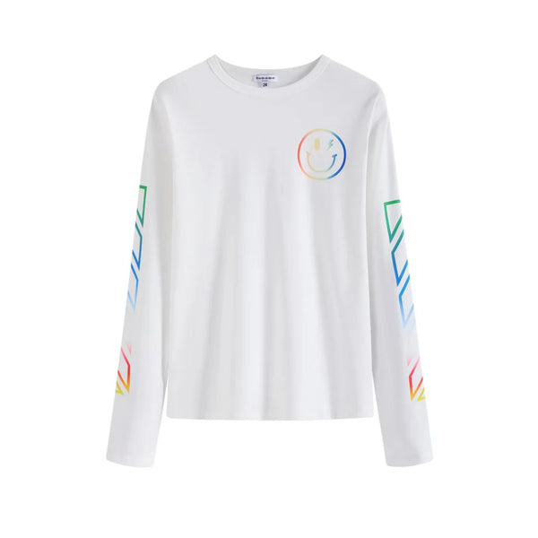 White Rainbow Sport Long Sleeve Tee