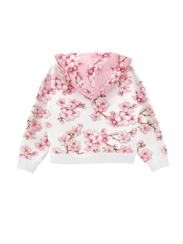 White and Pink Peach Blossom Hoodie