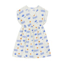 Cream and Blue Aloe Dress