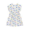Cream and Blue Aloe Dress