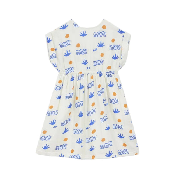 Cream and Blue Aloe Dress