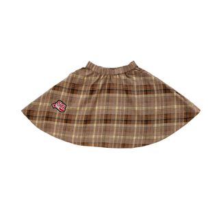 Brown Plaid Graphic Skirt