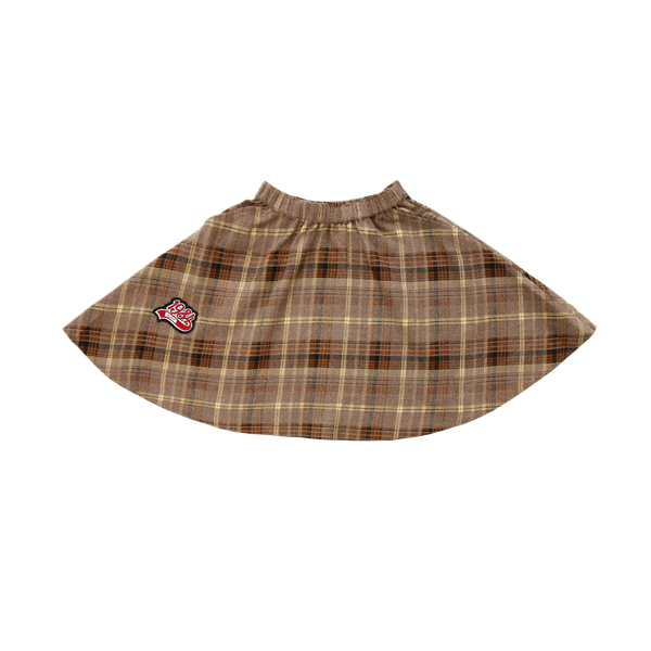 Brown Plaid Graphic Skirt