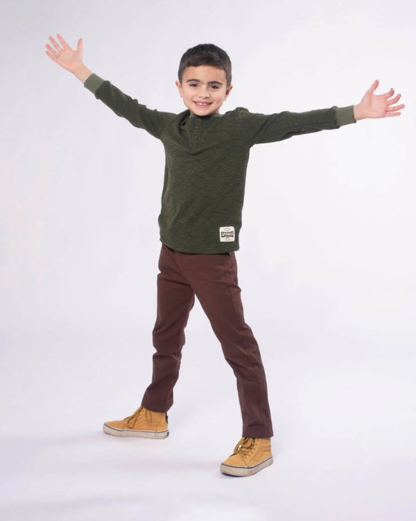 Dark Olive Craftsman Thermal Henley