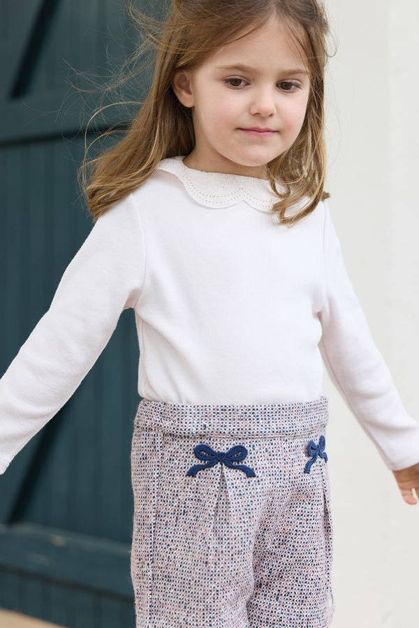Pale Pink Baby Scallop Collar Top