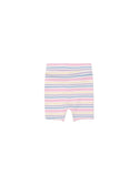 Multicolor Rainbow Stripe Ribbed Short