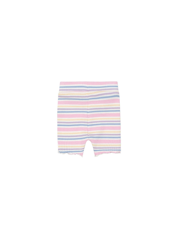 Multicolor Rainbow Stripe Ribbed Short