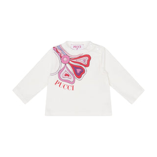 White Baby Pucci Logo Long Sleeve Tee
