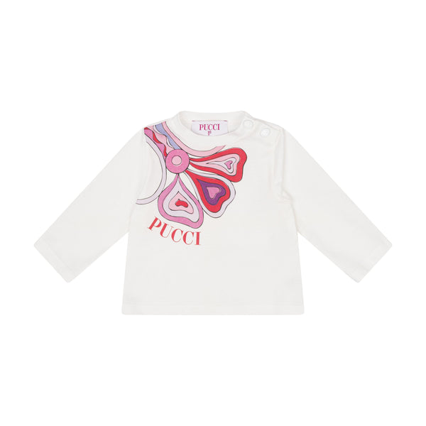 White Baby Pucci Logo Long Sleeve Tee