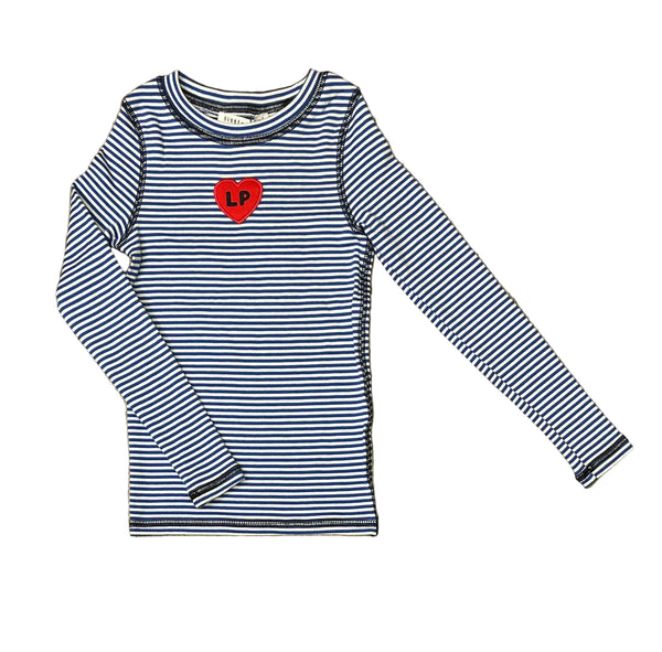 Royal Blue and White Striped Long Sleeve Tee