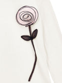 White 3D Rose Turtleneck