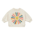 Heathered Sand Baby Flower Crewneck