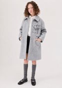 Gray Wool Romantic Rose Coat