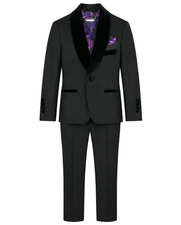 Black Tuxedo with Velvet Lapel and Trim