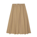 Tan Denim Paneled Skirt