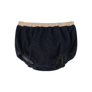 Blue Denim Elastic Waist Bloomer