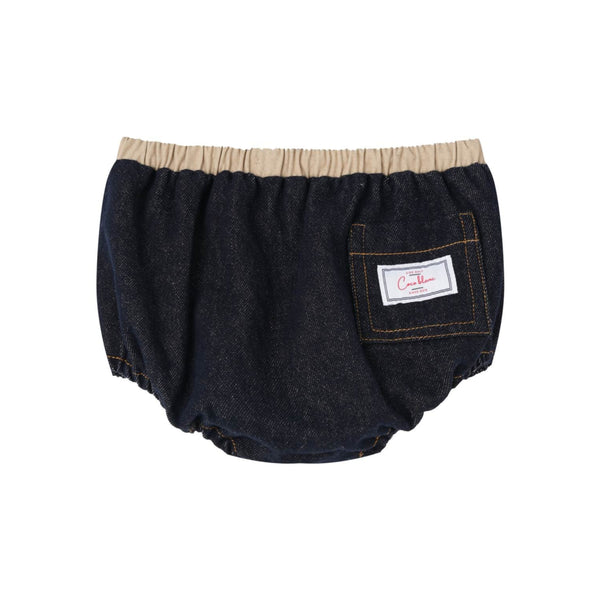 Blue Denim Elastic Waist Bloomer