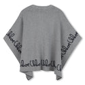 Heather Grey Chloe Embroidered Cape