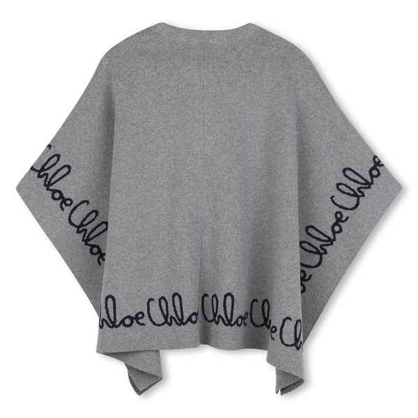Heather Grey Chloe Embroidered Cape