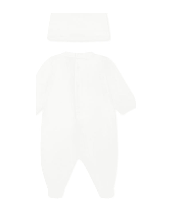 White Baby Three Bears Footie & Hat Gift Set