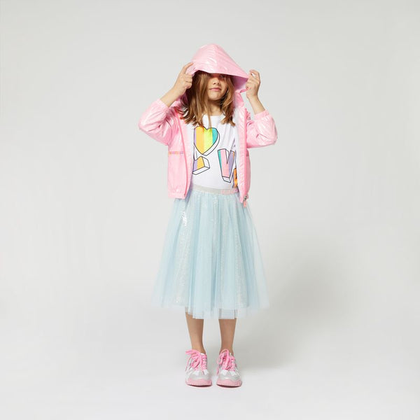 Pink Glitter Hooded Windbreaker