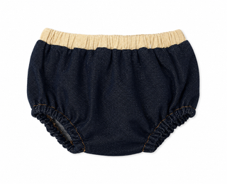 Blue Denim Elastic Waist Bloomer