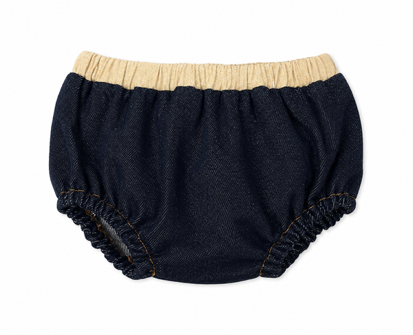 Blue Denim Elastic Waist Bloomer