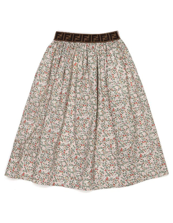 Multicolor Floral FF Patch Long Skirt