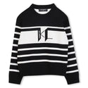 Black and Stone Striped Sweater