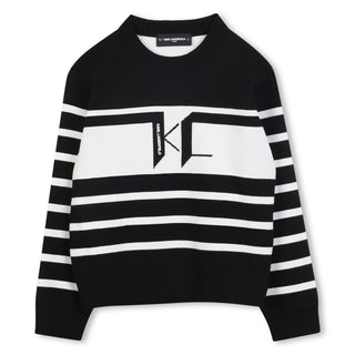 Black and Stone Striped Sweater