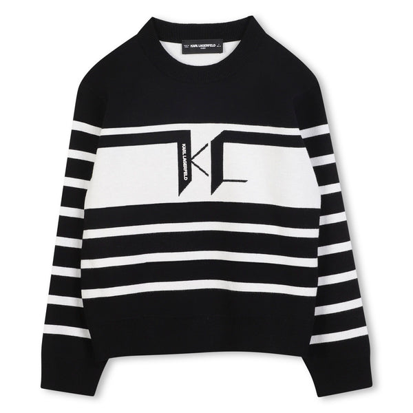 Black and Stone Striped Sweater