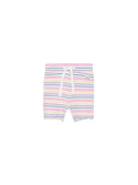 Multicolor Rainbow Stripe Ribbed Short