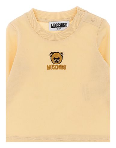 Beige Bear Logo Long Sleeve Tee