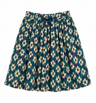 Navy Printed Sprinter Long Length Skirt