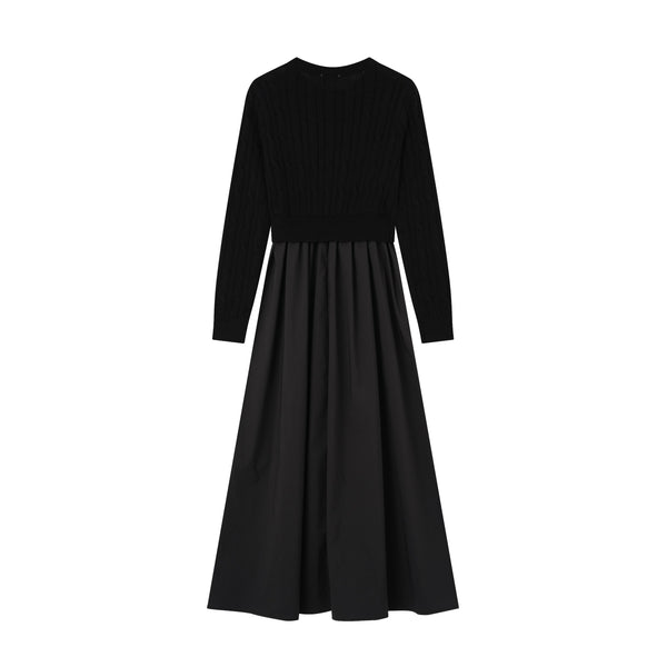 Black Cabled Robe Dress