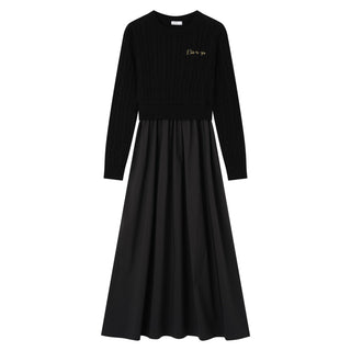 Black Cabled Robe Dress
