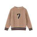 Tan Cableknit Graphic Sweater