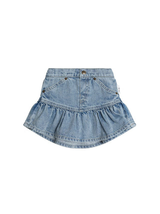 Blue Denim Frilly Skirt