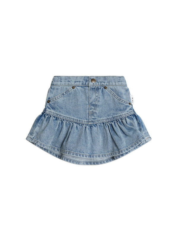Blue Denim Frilly Skirt